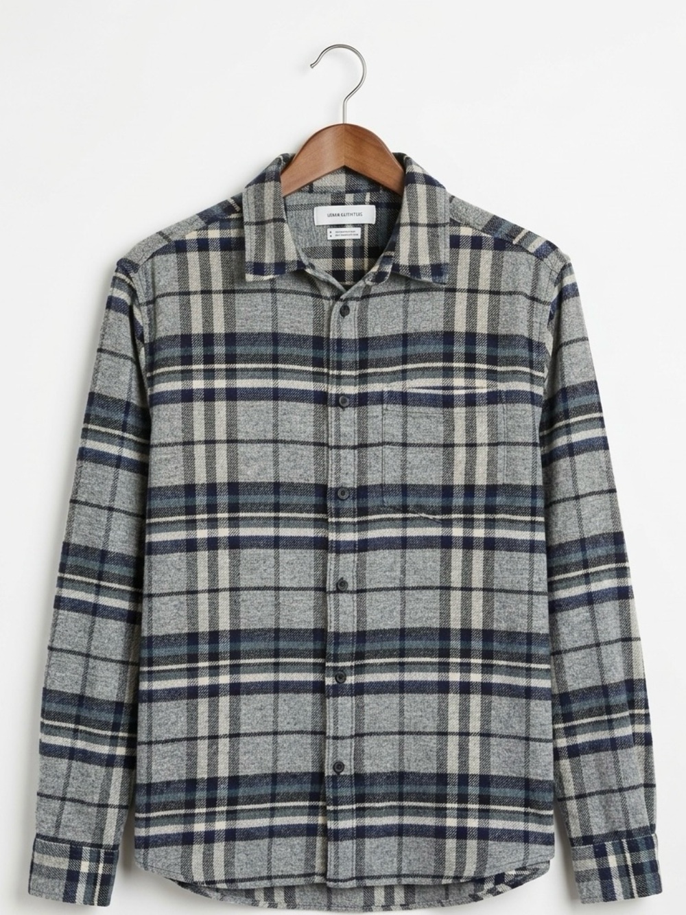 Urban Outfitters Plaid Button-Down Shirt - Neutral Gray - Lumberjack - size M